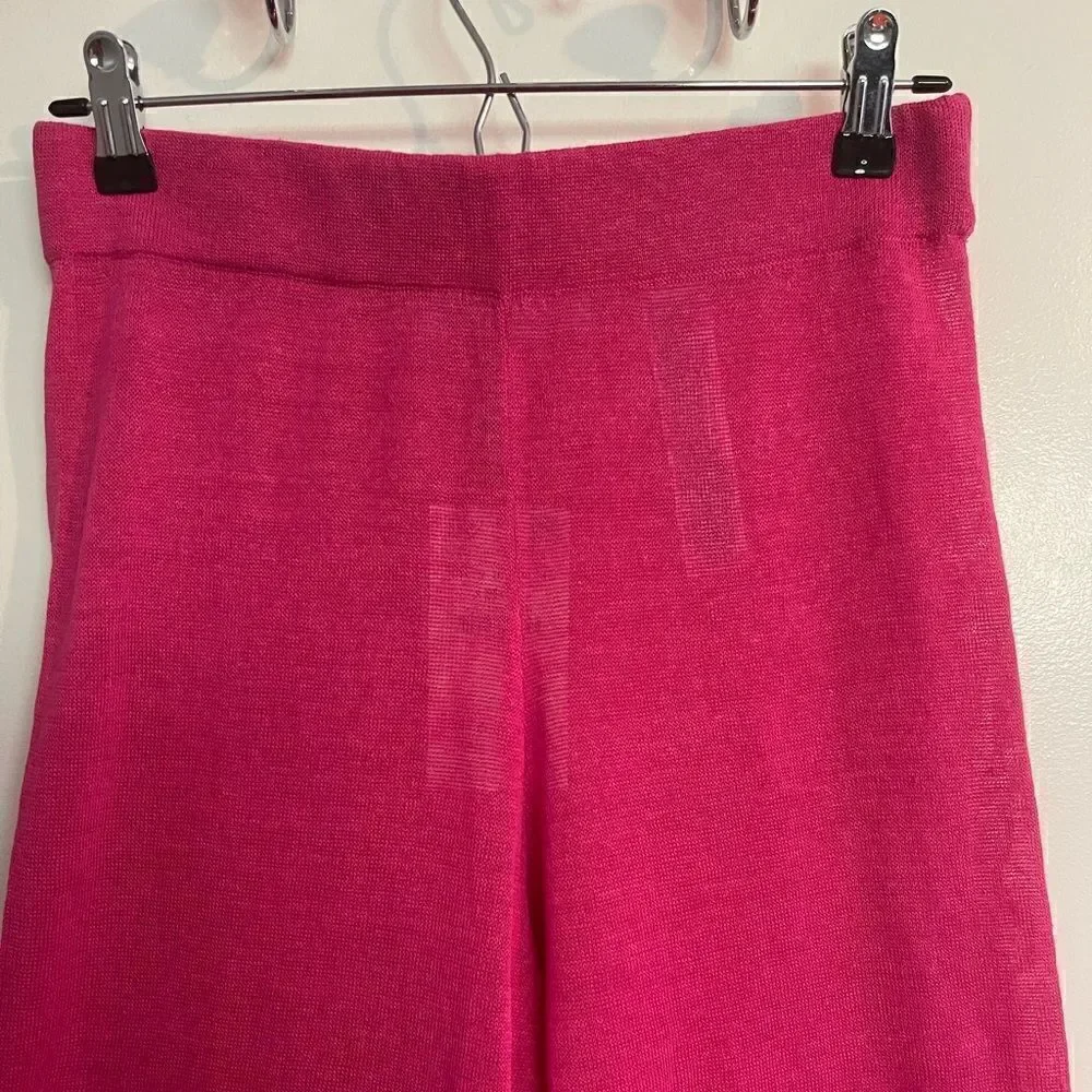 ZARA High Waist Hot Pink Linen See-Through Pants.Size M